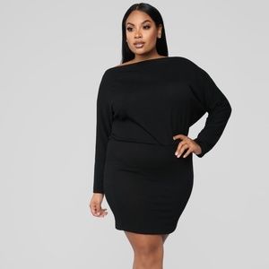 FASHION NOVA Dolman Daze Mini Dress - Black